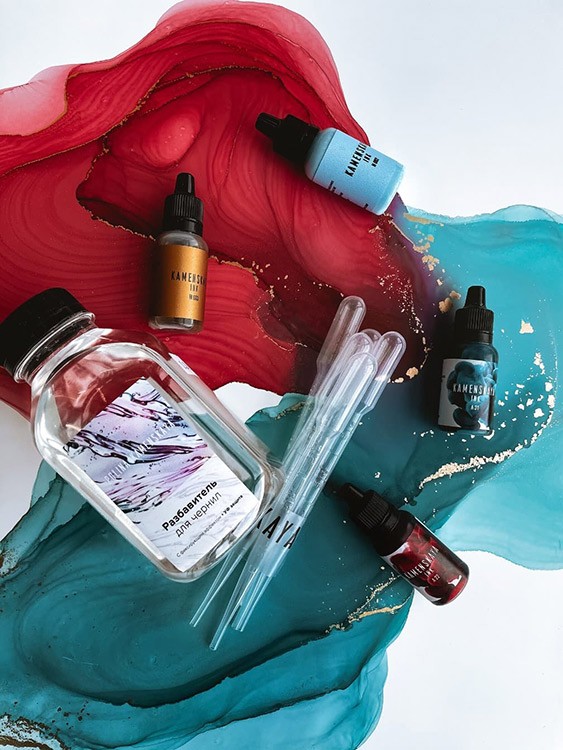 Набор для рисования алкогольными чернилами № 4, Kamenskaya Ink — картинка 2