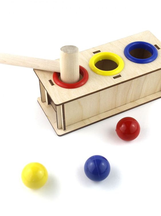 Стучалка деревянная, 3 отверстия — картинка 2