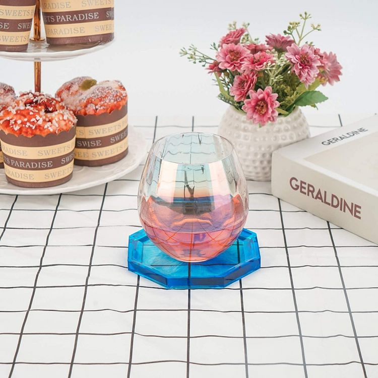 Силиконовый молд Epoxy Master для эпоксидной смолы подстаканник тарелка - восьмиугольник, 11x11 см — картинка 4