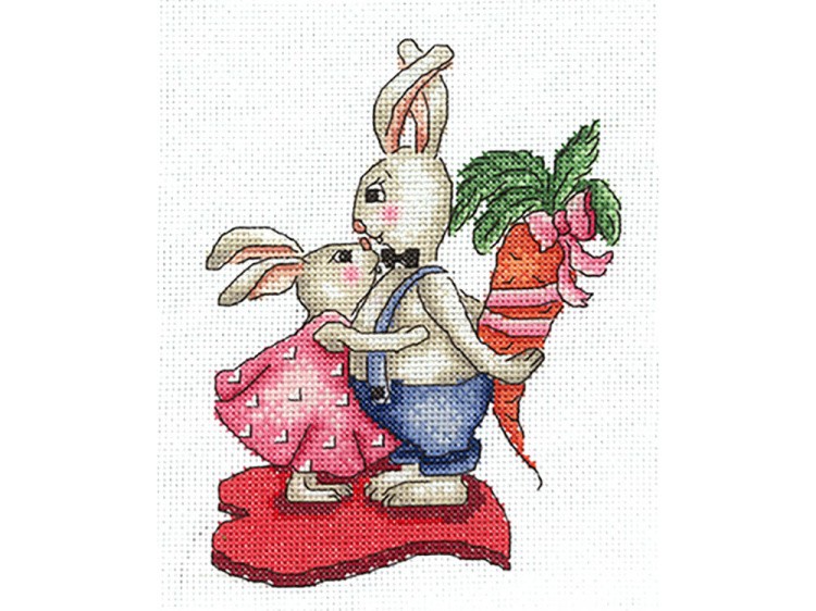 Набор для вышивания «Зайки. Любовь-морковь»