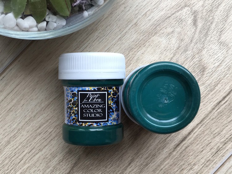 Краска для эбру изумрудная 30 мл, Amazing Color — картинка 2