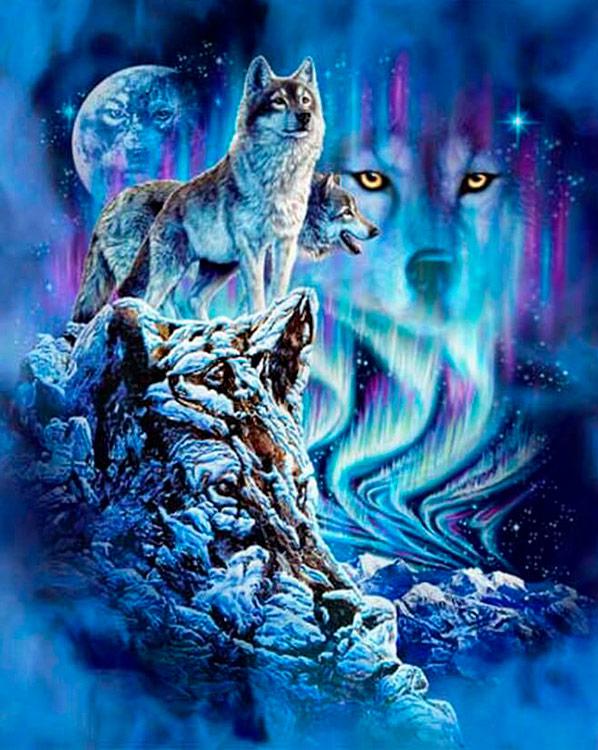 Алмазная вышивка «Призрачные волки»