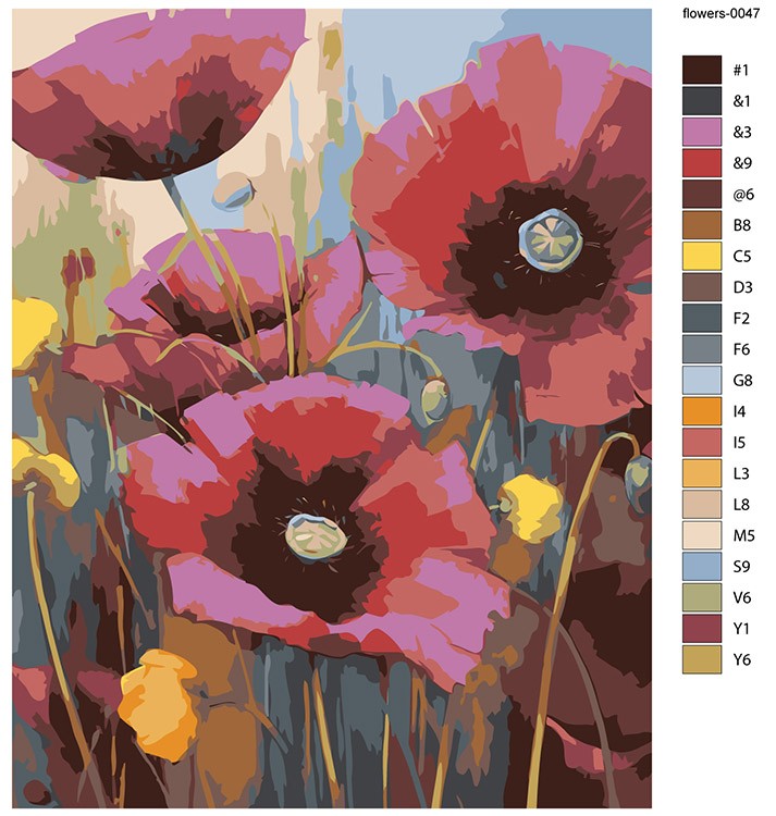 Картина по номерам «Цветы: Изящные маки» — картинка 2