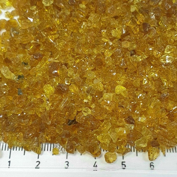 Стеклянная крошка Янтарь (фракция 2-4 мм), ResinArt
