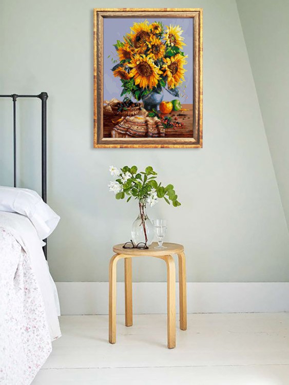 Картина по номерам «Подсолнухи на столе» — картинка 6