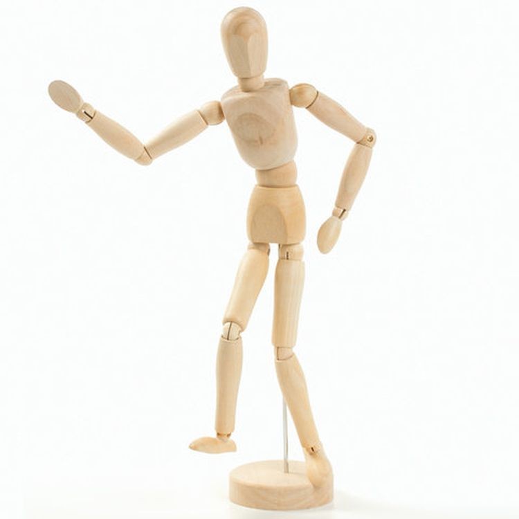 Манекен человека художественный мужской, дерево, высота 30 см, BRAUBERG ART CLASSIC  — картинка 4