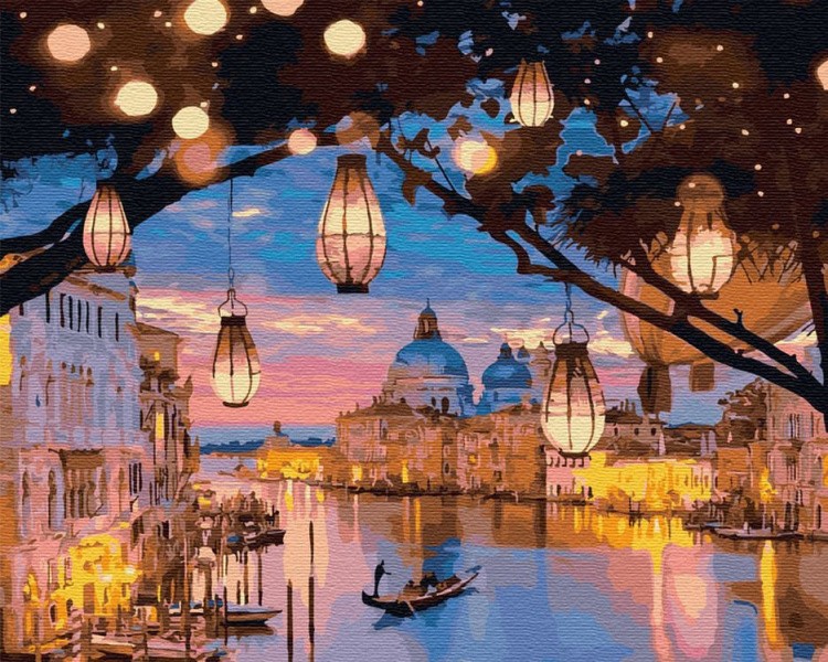 Картина по номерам «Фонарики Венеции»