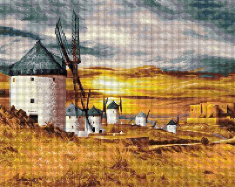 Алмазная вышивка «Ветряные мельницы. Испания»