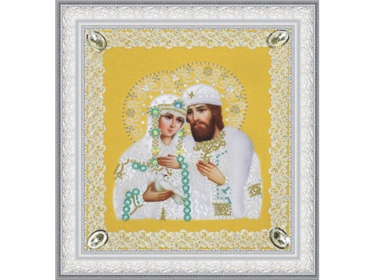 Набор для вышивания бисером «Св. Петр и Феврония» (ажур) золото
