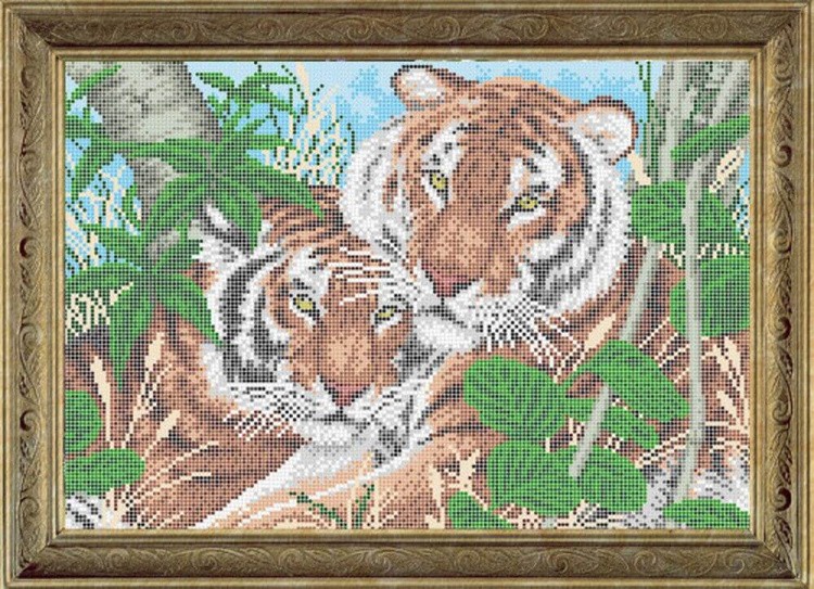 Рисунок на ткани «Тигры»