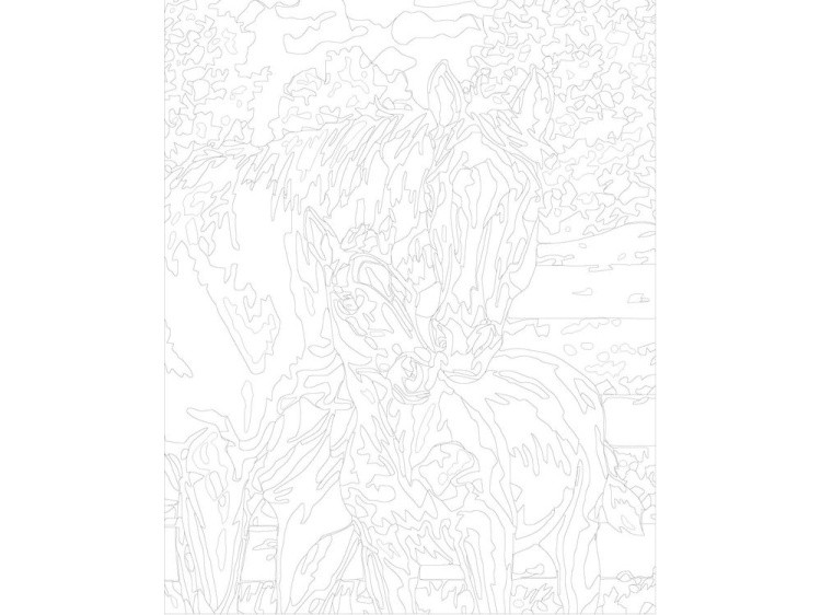 Картина по номерам «Лошадь с жеребёнком» — картинка 3