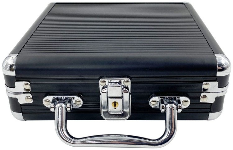 Покерный набор Black Stars, 100 фишек 14 г с номиналом в чемодане — картинка 3