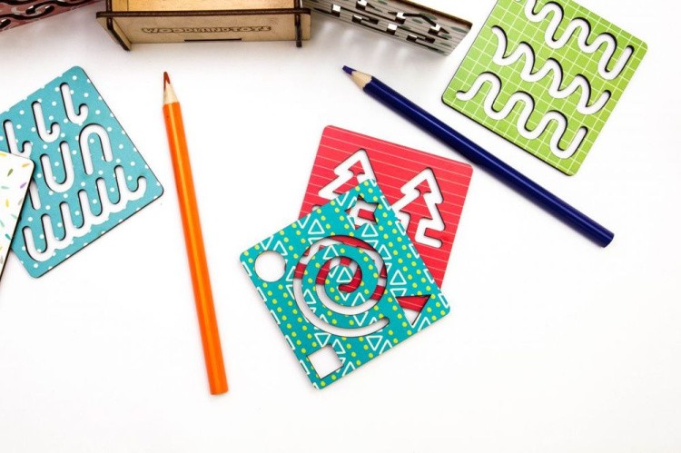 Развивающее пособие из дерева «Линейки-трафареты Милые орнаменты» — картинка 3