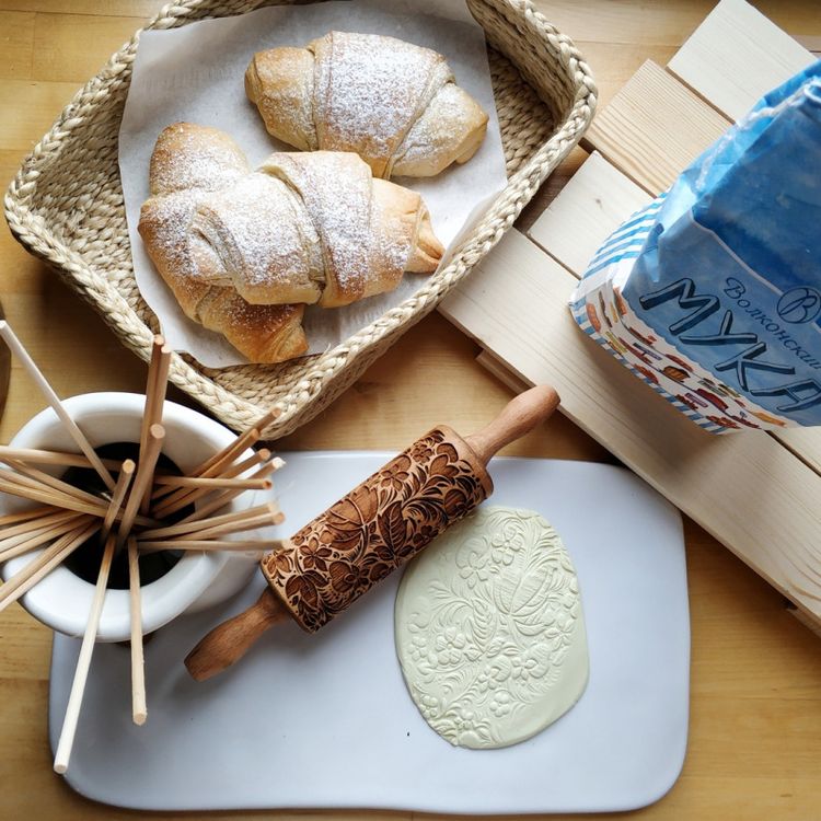 Деревянная скалка «Растительный орнамент», Березка — картинка 3