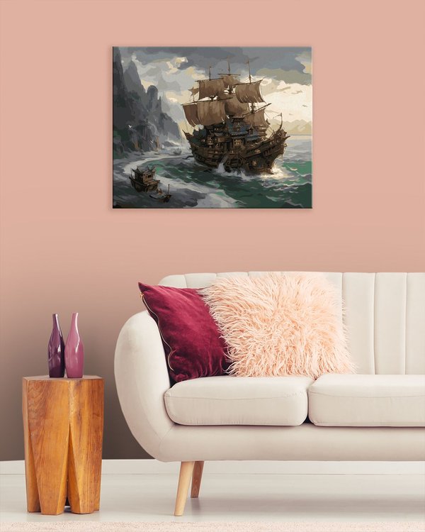 Картина по номерам «Корабль причалил у пиратских берегов» — картинка 3