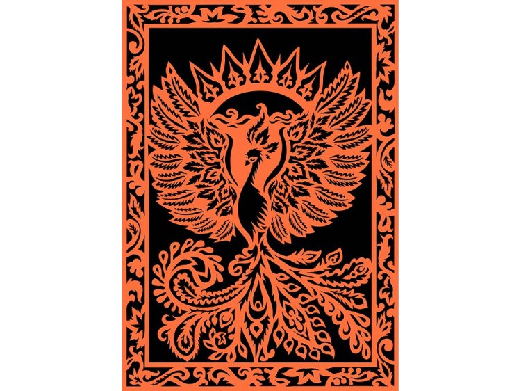 Вытынанка «Жар-птицы» (оранжевый) — картинка 2