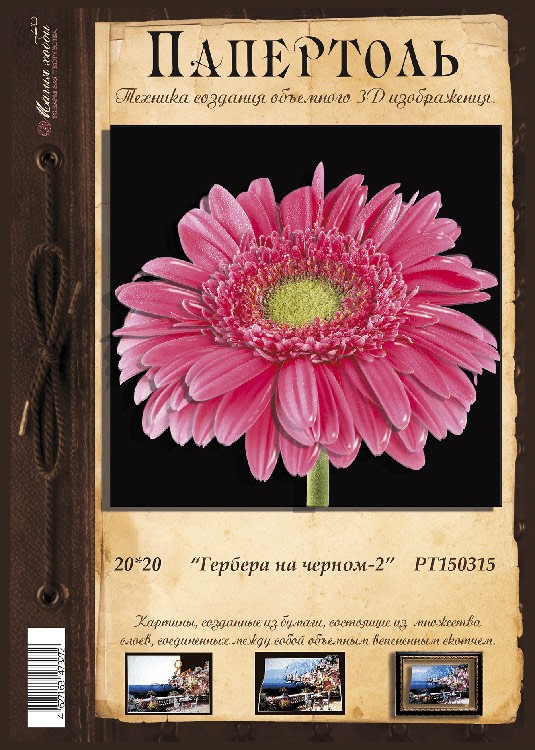 Папертоль «Гербера на черном -2» — картинка 2