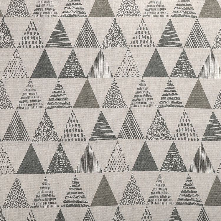 Ткань Лен, 140 г/м², 5 м x 150 см, цвет: молочный, геометрический принт, TBY — картинка 2