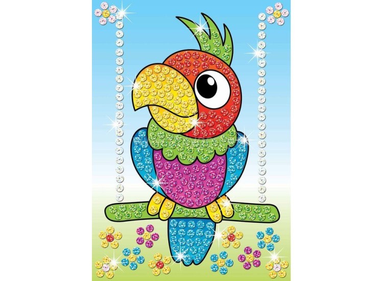 Картинка из блесток «Попугайчики» (двойная) — картинка 3