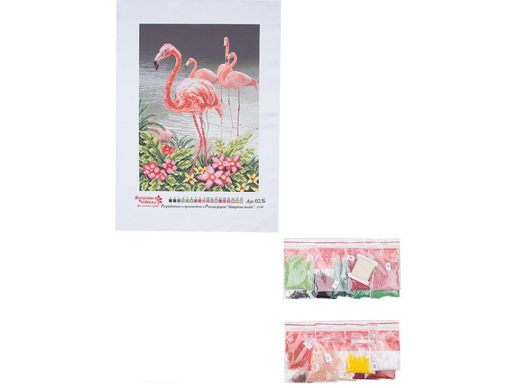 Набор вышивки бисером «Фламинго» — картинка 3