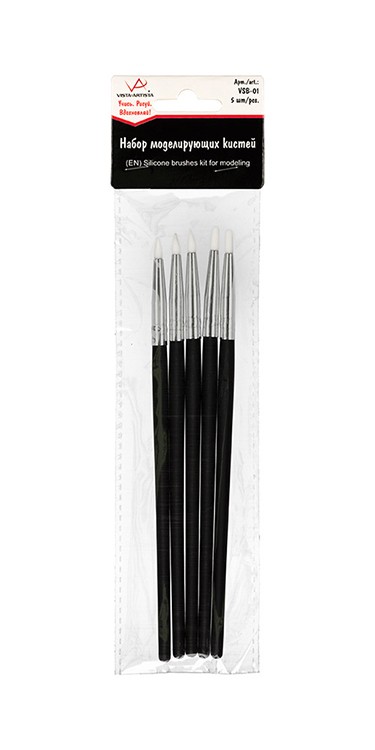 Набор моделирующих кистей 16,5 см, 5 шт. короткая ручка, Vista-Artista