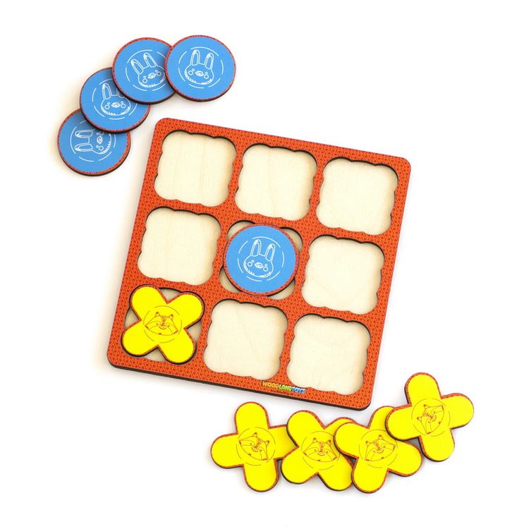 Развивающее пособие из дерева «Крестики-нолики» — картинка 2