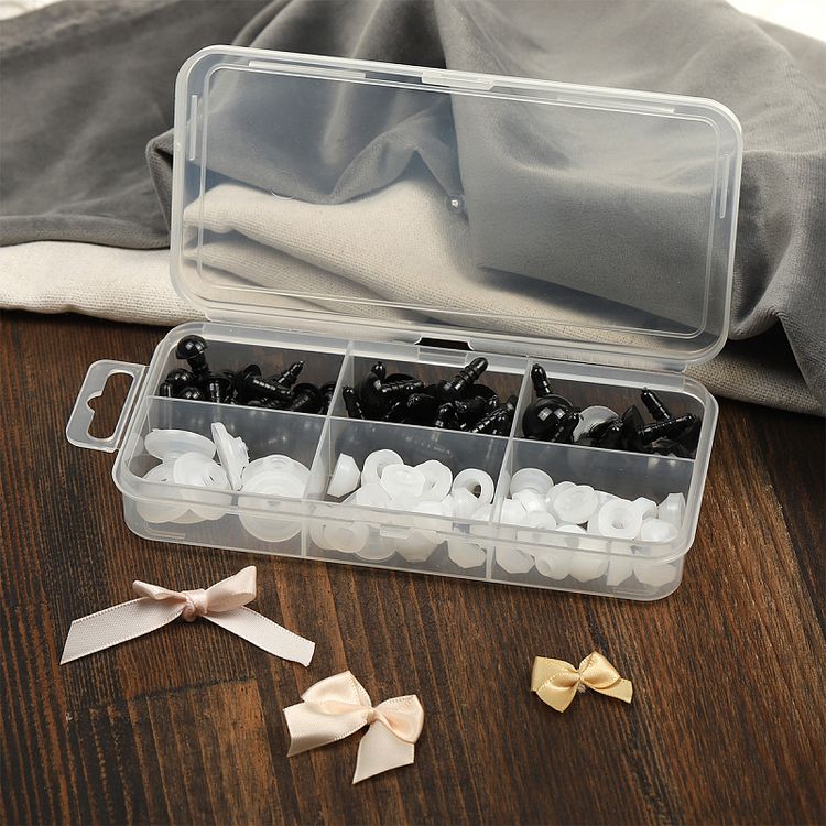 Набор глаз в органайзере винтовые, пластик, бусинки d7-18 мм, 48 шт., с фиксацией №2, Magic 4 Toys — картинка 5