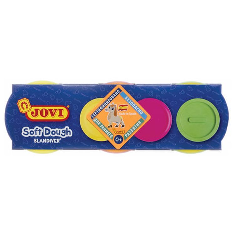 Пластилин на растительной основе «Blandiver» JOVI (Испания), 3 цвета, 330 г, неоновый — картинка 3