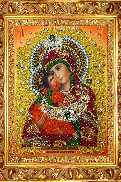 Набор вышивки хрустальными камнями «Богородица Владимирская» — картинка 2