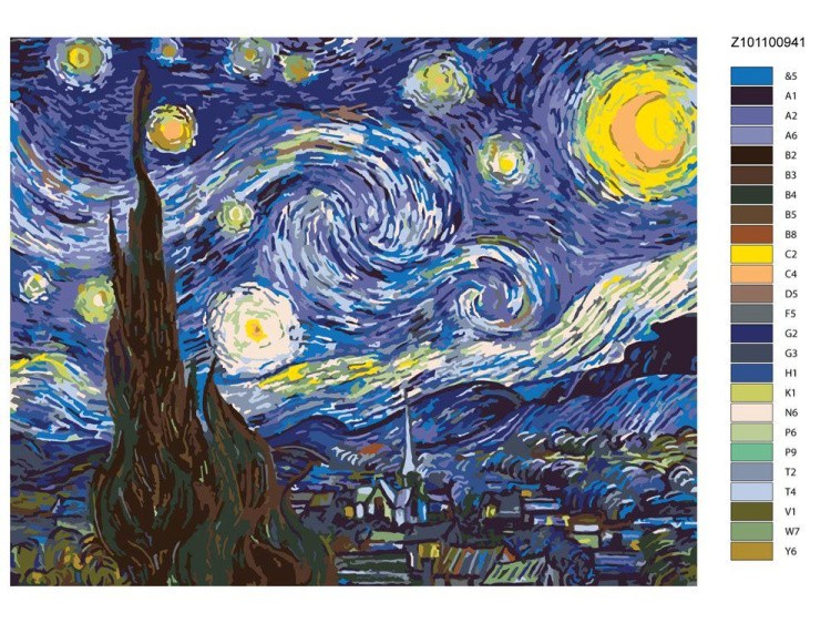 Картина по номерам «Звёздная ночь» — картинка 2