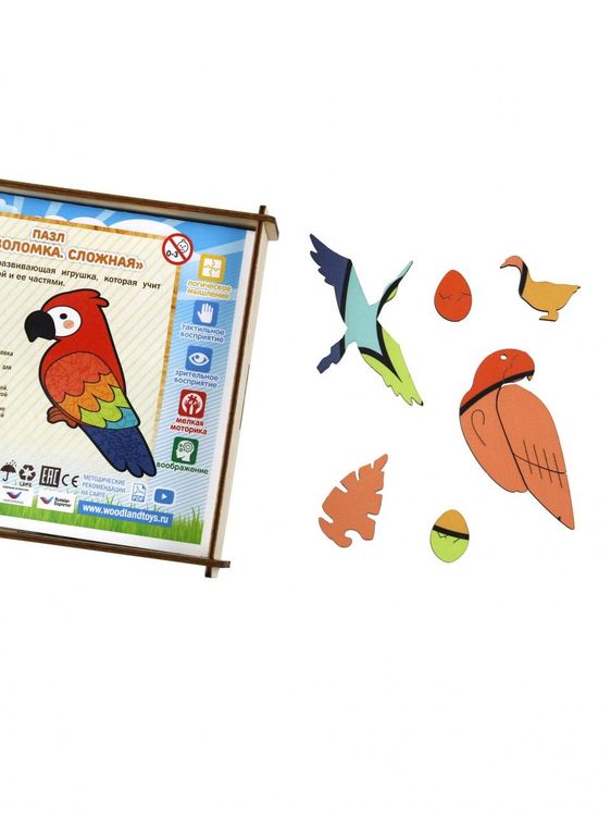 Деревянные пазлы WoodLandToys «Попугай» — картинка 4