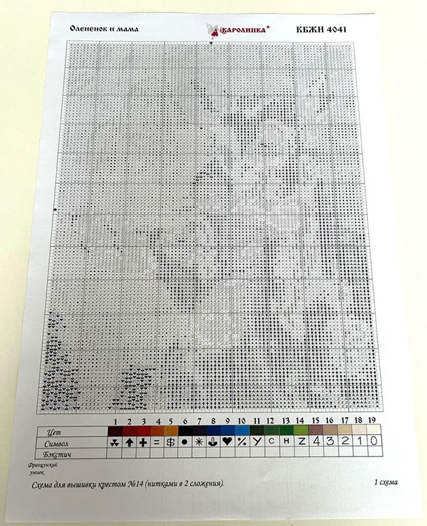 Набор для вышивания «Мамы и их зверята. Олененок с мамой» — картинка 4