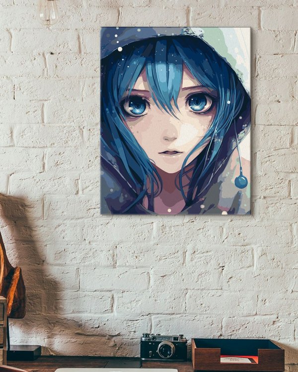 Картина по номерам «Девушка в капюшоне» — картинка 3