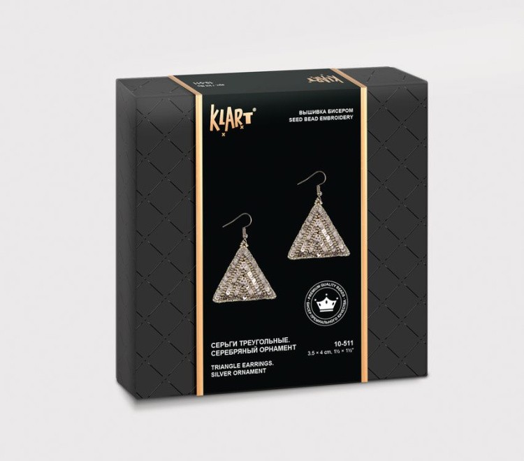 Набор для вышивания «Серьги треугольные. Серебряный орнамент» — картинка 6