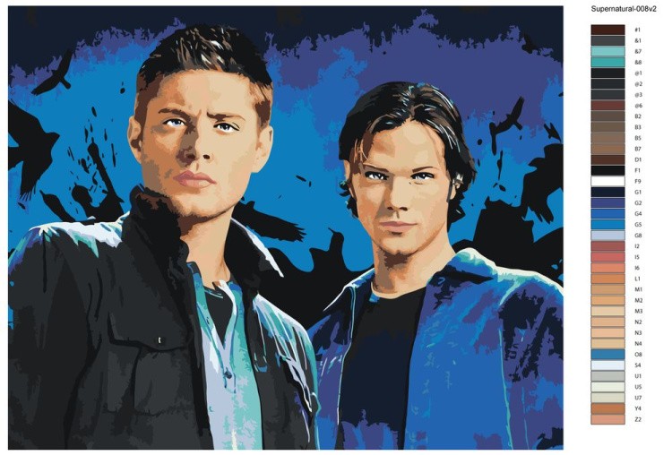 Картина по номерам «Сверхъестественное: Дин и Сэм Винчестеры 2» — картинка 2