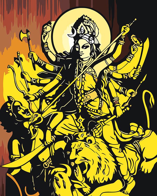 Картина по номерам «Религия индуизм, Индия: богиня Кали»