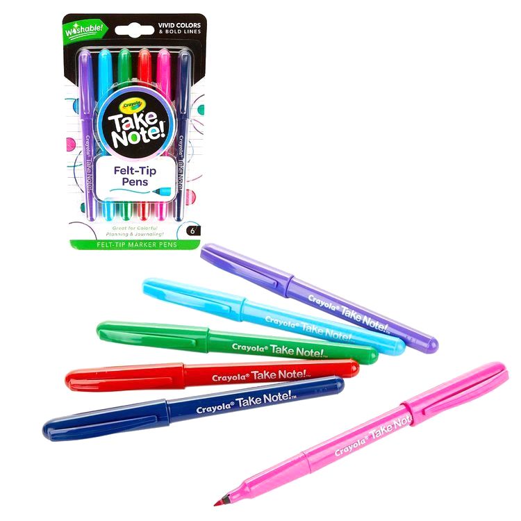 Фломастеры смываемые, ультратонкие, 6 шт., Take Note — картинка 2