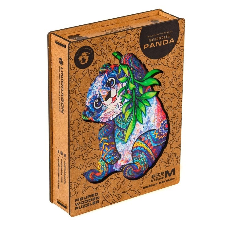 Деревянный пазл Unidragon «Серьезная панда», размер M (А4) — картинка 9