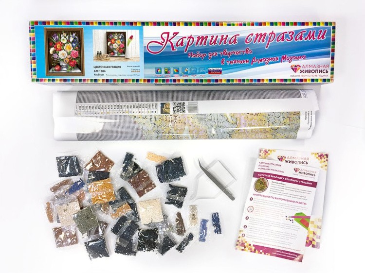 Алмазная вышивка «Цветочная грация» — картинка 3