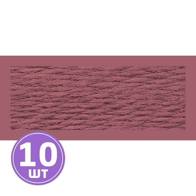 Нитки мулине (шерсть/акрил), 10 шт. по 20 м, цвет: №145 розовый, Риолис