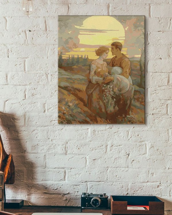 Картина по номерам «Влюбленные после сбора цветов» — картинка 3