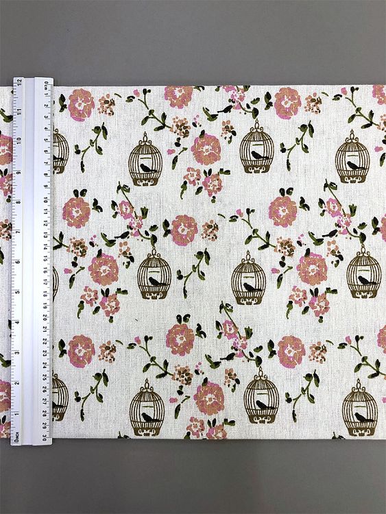 Ткань лен, 140 г/м², 30% лен, 70% хлопок, 3 м, ширина 150 см, цвет: растительный принт, TBY — картинка 6