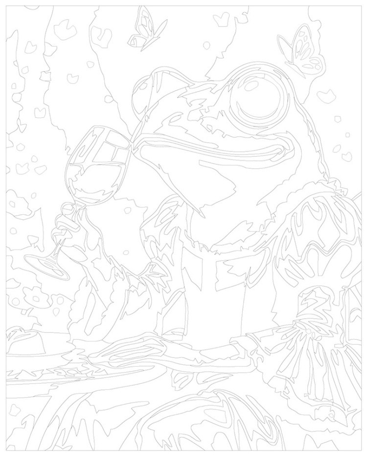 Картина по номерам Лягушка в платье с бокалом вина — картинка 3