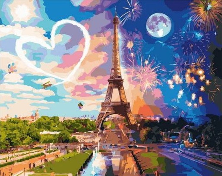 Картина по номерам «День и ночь в Париже»