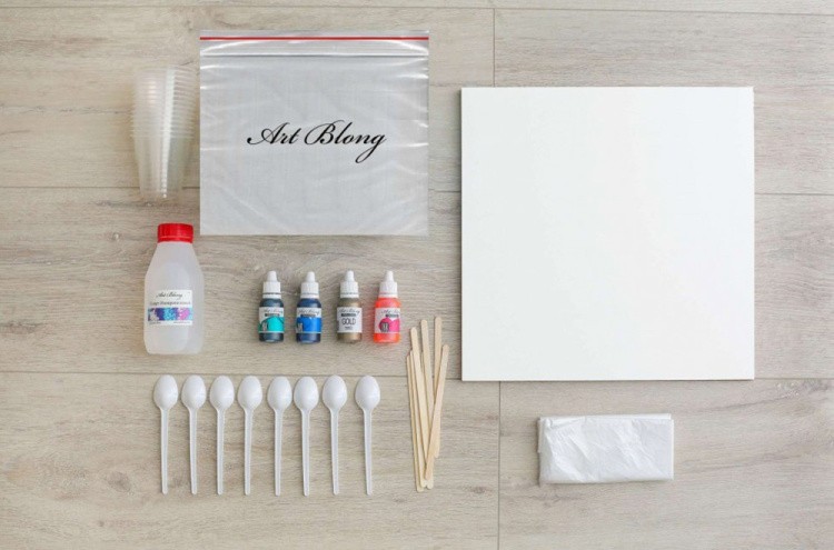 Набор для рисования алкогольными чернилами, планшет 30х30 см, Art Blong — картинка 2