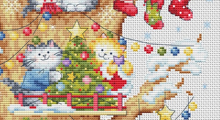 Набор для вышивания «Кошкин дом. Зима» — картинка 5