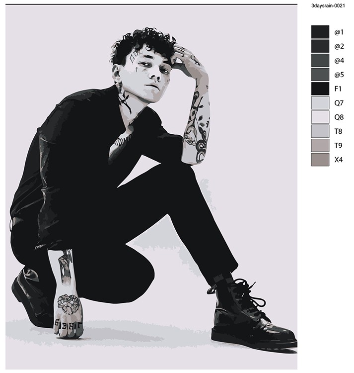 Картина по номерам «Три дня дождя: Глеб Викторов монохром 4» — картинка 2