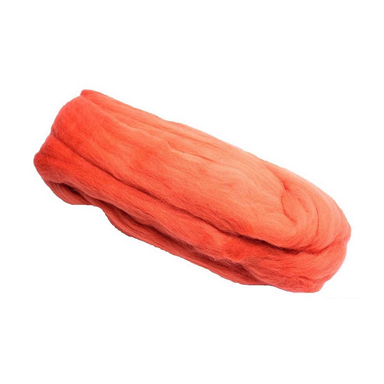 Шерсть для валяния Семёновская пряжа тонкая, цвет Морковный, 100 г