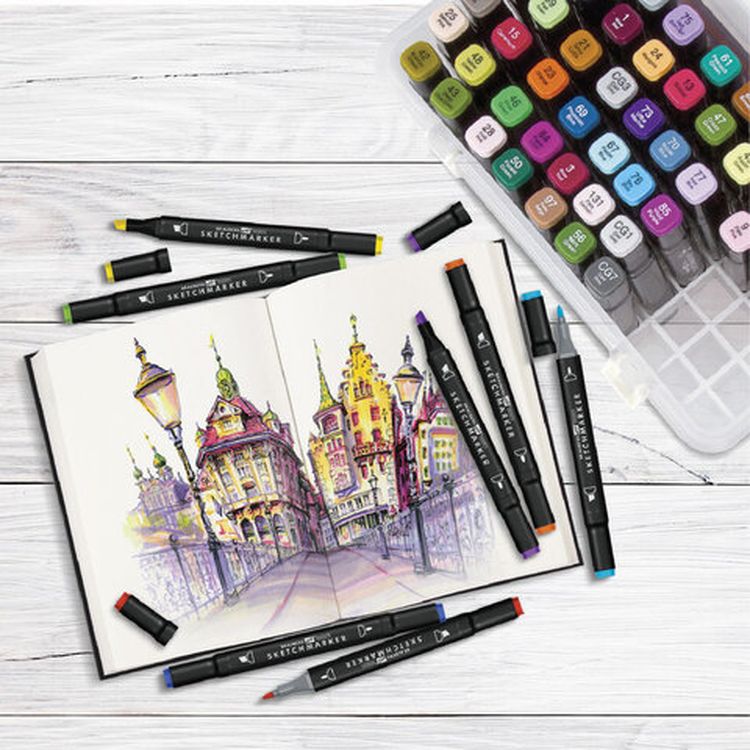 Маркеры для скетчинга двусторонние BRAUBERG ART DEBUT BLACK, цвет: набор 60 цв — картинка 13