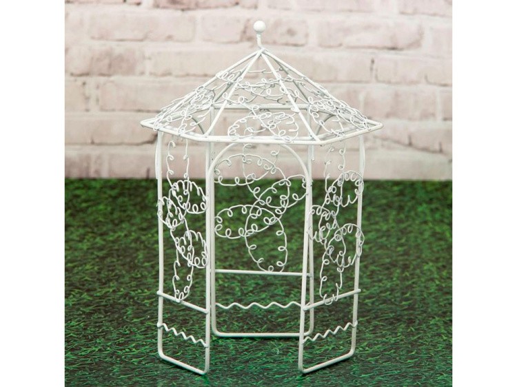 Садовая миниатюра MET-039 Беседка, металл 11x12x17 см, Blumentag — картинка 2